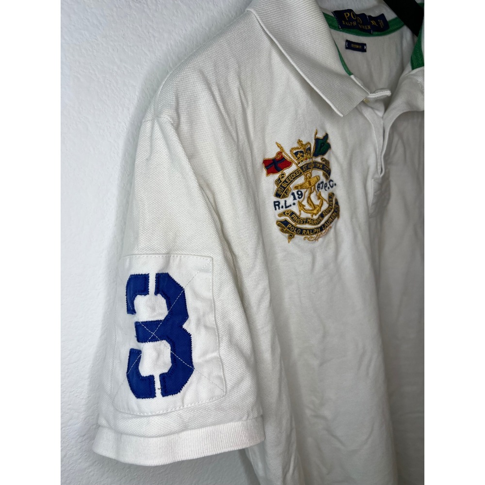 Polo Ralph Lauren Mens Polo Shirt Big Pony Crest Embroidery White XXL - Picture 5 of 10